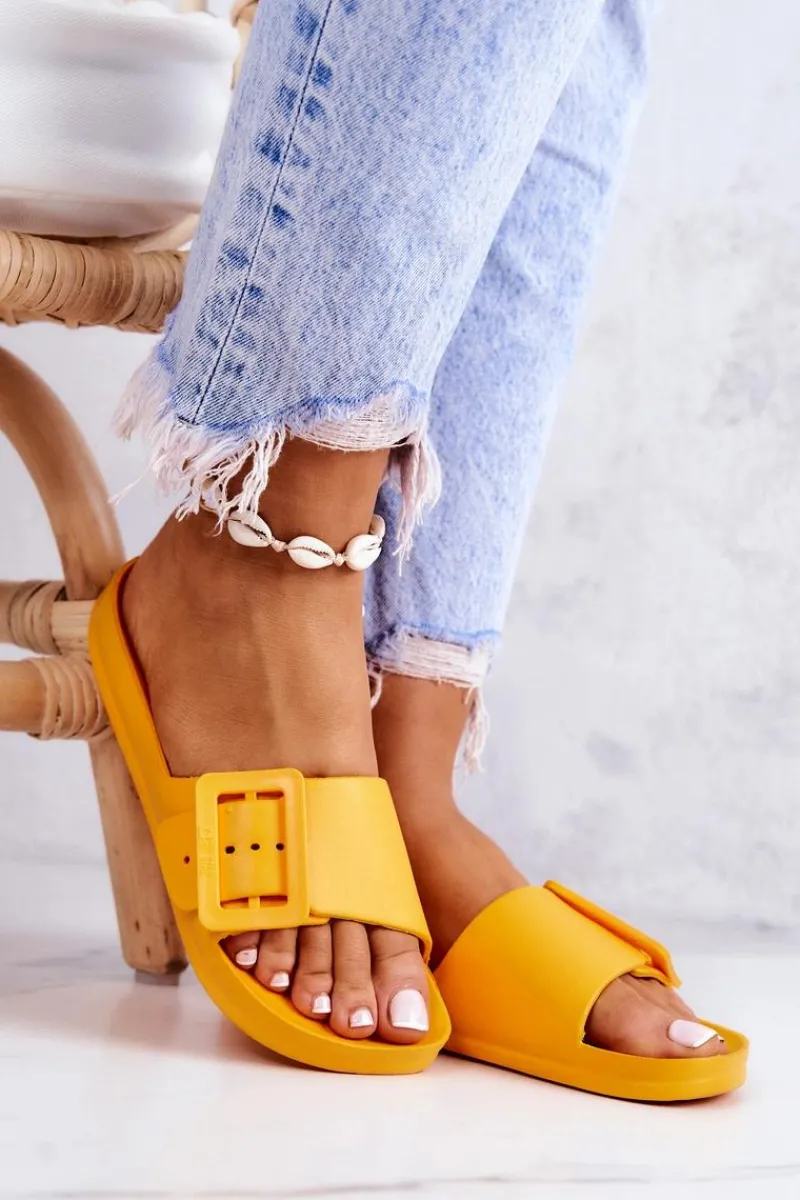 Klapki Sportowe|Klapki Damskie Big Star>Big Star Shoes Klapki Damskie Z Klamrą Big Star FF274A393 Pomarańczowe