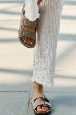 Hot Evento Klapki Damskie Z Klamrami Na Korkowej Platformie Beżowe Galurena