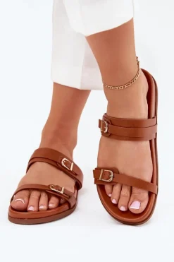 Hot Boto Klapki Damskie Z Klamrami Camel Brinella