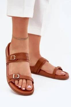 Hot Boto Klapki Damskie Z Klamrami Camel Brinella