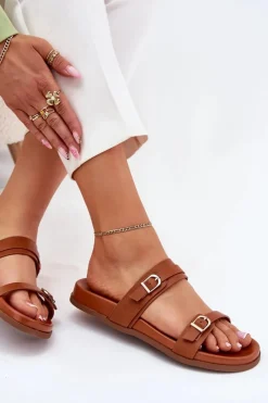 Hot Boto Klapki Damskie Z Klamrami Camel Brinella