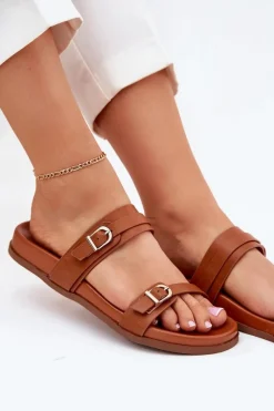 Hot Boto Klapki Damskie Z Klamrami Camel Brinella