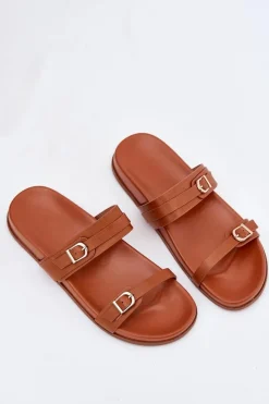 Hot Boto Klapki Damskie Z Klamrami Camel Brinella