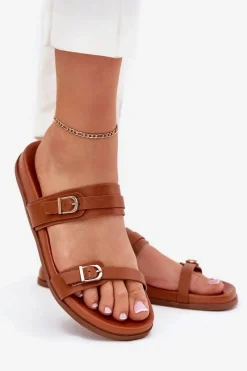 Hot Boto Klapki Damskie Z Klamrami Camel Brinella