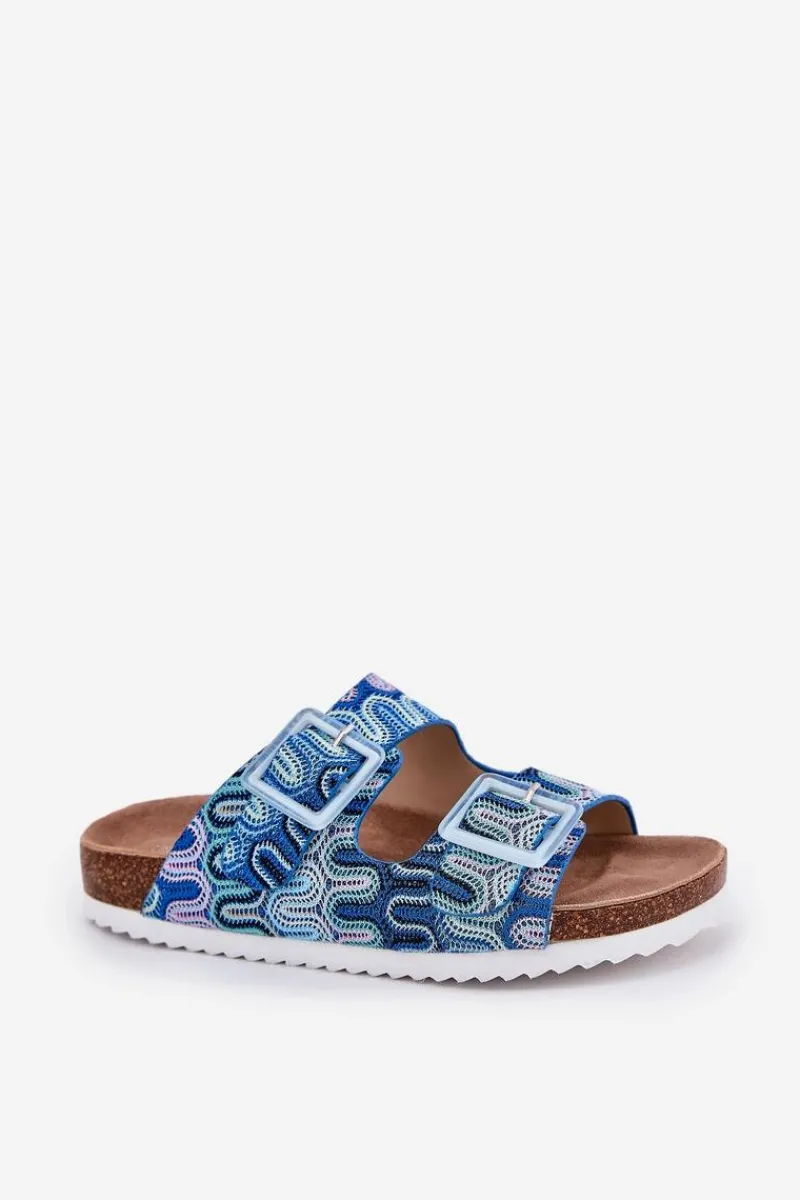 Hot Klapki Damskie Z Klamrami I Brokatem S.Barski RB51-006 e Damskie Klapki Korkowe|Klapki Na Platformie