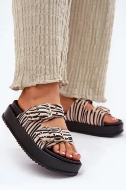 Online Klapki Damskie Z Klamrami Na Platformie Zebra Nilatha Damskie Klapki Na Platformie|Klapki Damskie Klasyczne