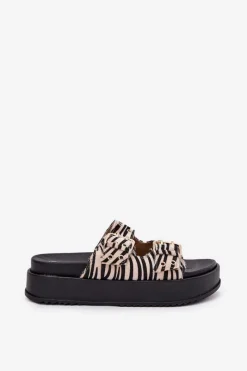 Online Klapki Damskie Z Klamrami Na Platformie Zebra Nilatha Damskie Klapki Na Platformie|Klapki Damskie Klasyczne