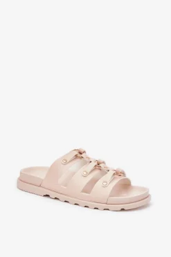 Online Klapki Damskie Z Paskami Jasnobeżowe Pasiriela Damskie Klapki Na Platformie|Klapki Damskie Klasyczne