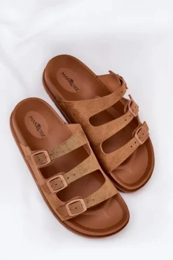 Clearance Klapki Damskie Z Paskami I Klamrami Camel Uliri Damskie Klapki Korkowe|Klapki Na Platformie