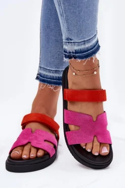 Sale Buty damskie Vinceza Klapki Damskie Z Rzepem Vinceza 17401 Fuksja