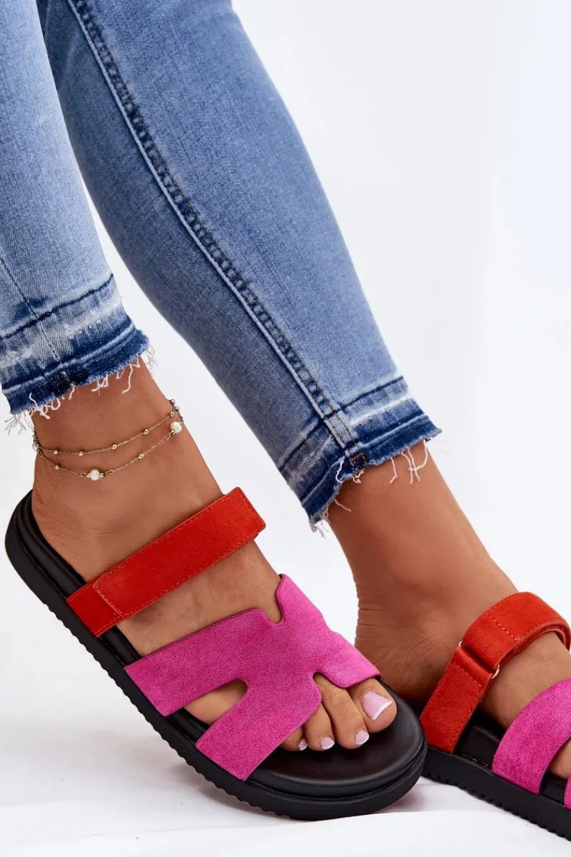 Sale Buty damskie Vinceza Klapki Damskie Z Rzepem Vinceza 17401 Fuksja