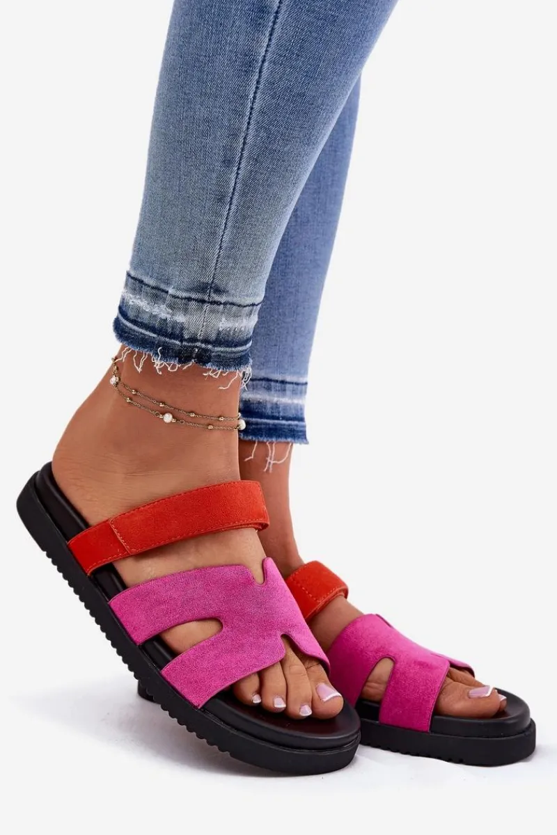 Sale Buty damskie Vinceza Klapki Damskie Z Rzepem Vinceza 17401 Fuksja