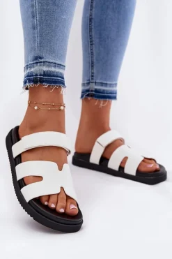 Best Klapki Damskie Z Rzepem Vinceza 17401 Białe Damskie Klapki Na Platformie|Klapki Damskie Klasyczne