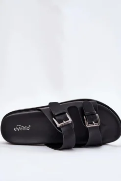 Best Klapki Damskie Ze Srebrnymi Klamrami Czarne Sonarea Damskie Klapki Na Platformie|Klapki Damskie Klasyczne