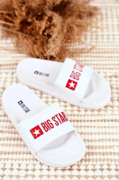 Discount Klapki Dziecięce Big Star Białe Pikowane GG374803 Dzieci Chłopięce|Dziewczęce