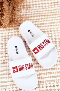Discount Klapki Dziecięce Big Star Białe Pikowane GG374803 Dzieci Chłopięce|Dziewczęce