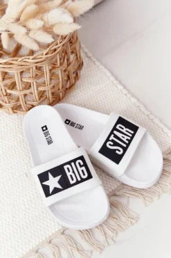 Online Klapki Dziecięce Big Star DD374151 Białe Dzieci Chłopięce|Dziewczęce