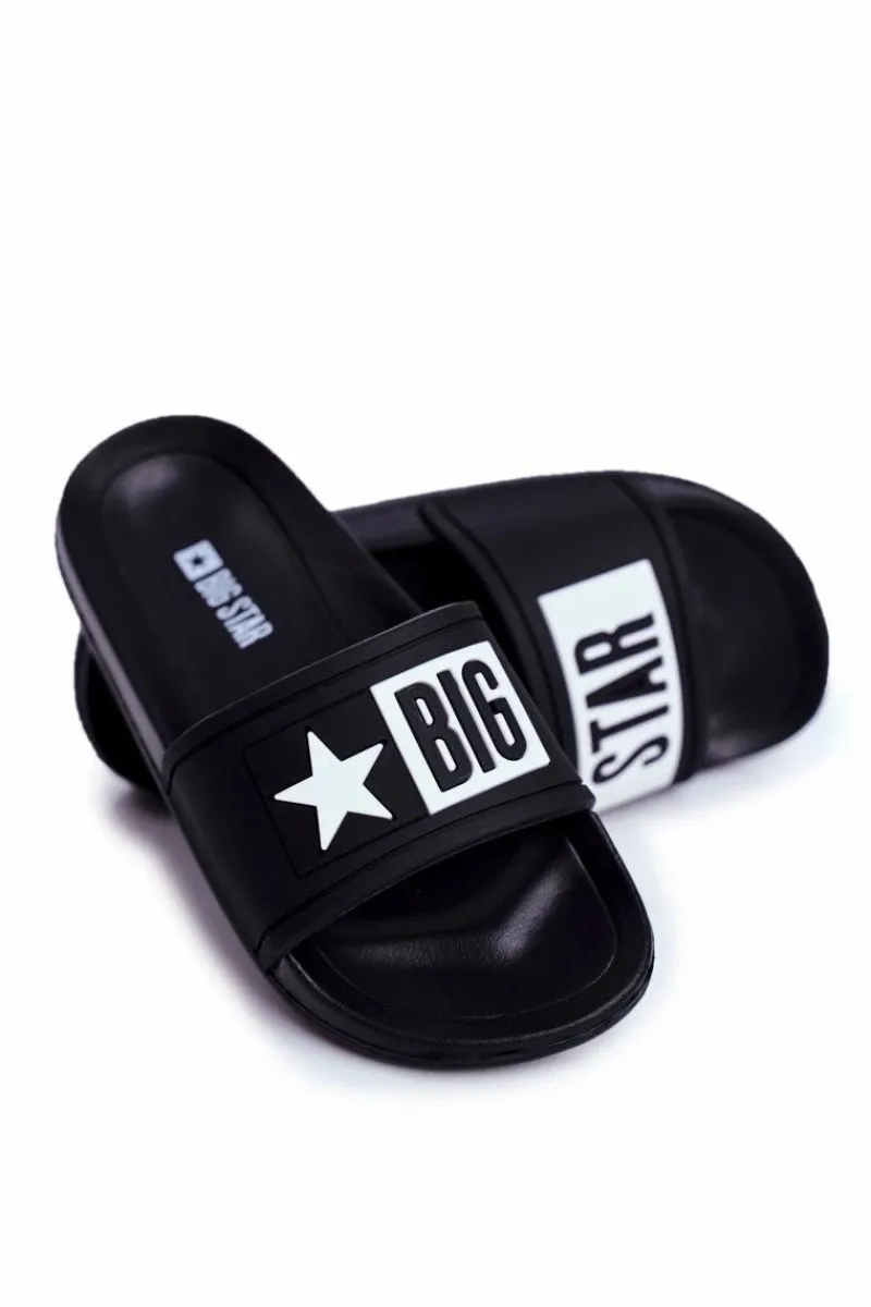 Sale Big Star Shoes Klapki Dziecięce Big Star Czarne DD374150 Czarny