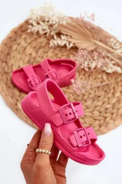 Best Klapki Dziecięce Lekkie Z Klamrami BIG STAR NN374545 Fuksja Dzieci Chłopięce|Dziewczęce