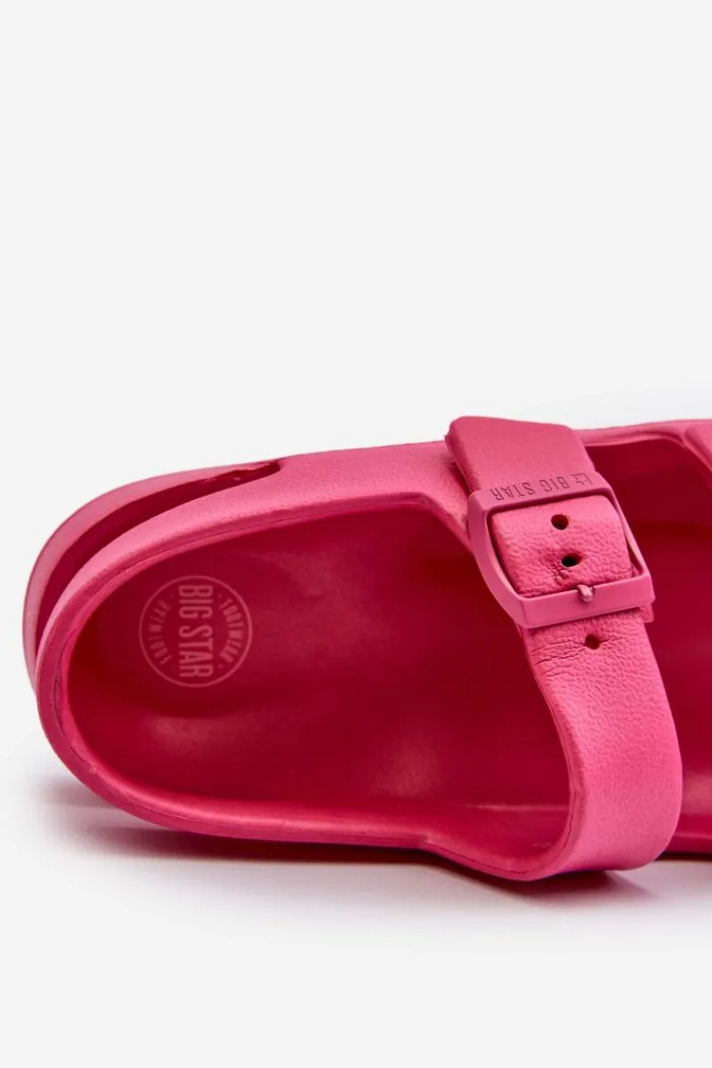Best Klapki Dziecięce Lekkie Z Klamrami BIG STAR NN374545 Fuksja Dzieci Chłopięce|Dziewczęce