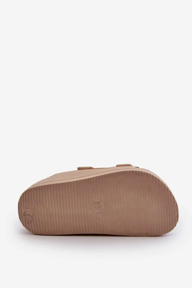 Sale Big Star Shoes Klapki Dziecięce Lekkie Z Klamrami BIG STAR NN374544 Beżowe Beżowy