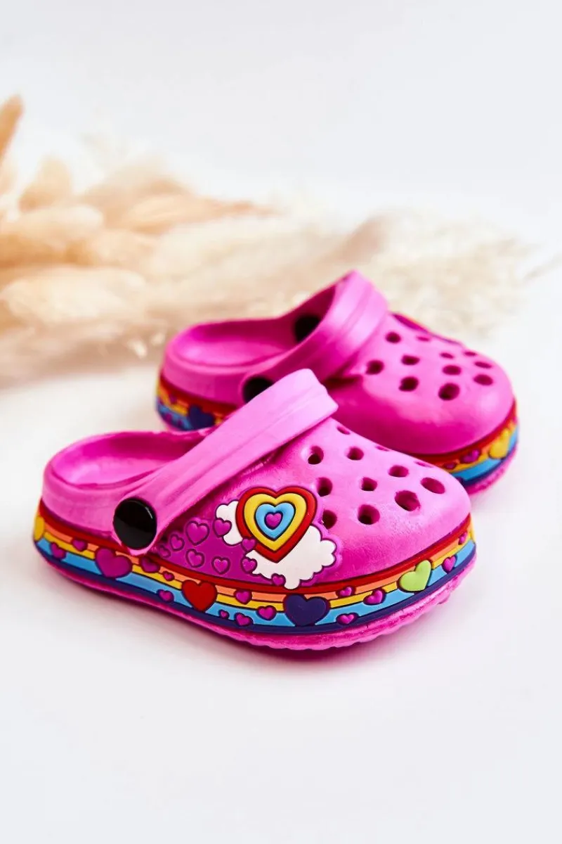 Dziewczęce>Boto Klapki Dziecięce Piankowe Kroksy Fuksja Charie