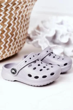 Discount Klapki Dziecięce Piankowe Kroksy Szare Lucas Dzieci Chłopięce|Dziewczęce