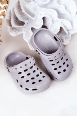 Discount Klapki Dziecięce Piankowe Kroksy Szare Lucas Dzieci Chłopięce|Dziewczęce