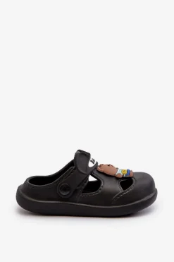 Clearance Klapki Dziecięce Piankowe Z Ozdobą Czarne Opleja Dzieci Chłopięce|Dziewczęce