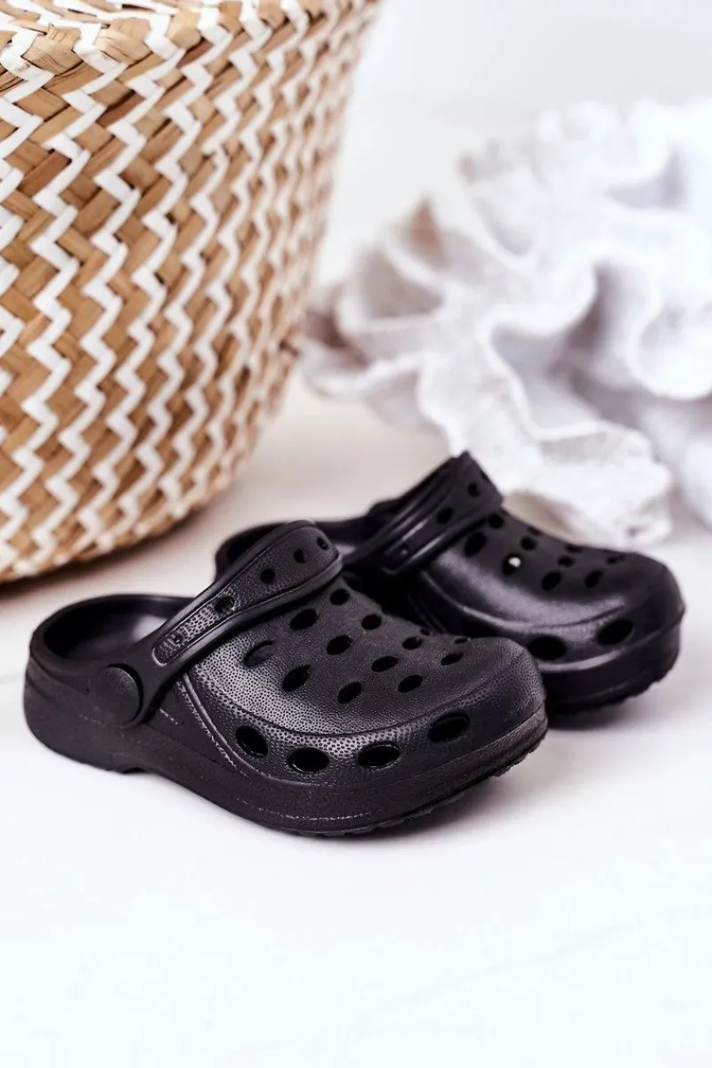 Chłopięce|Dziewczęce>Boto Klapki Dziecięce Piankowe Kroksy Czarne Lucas