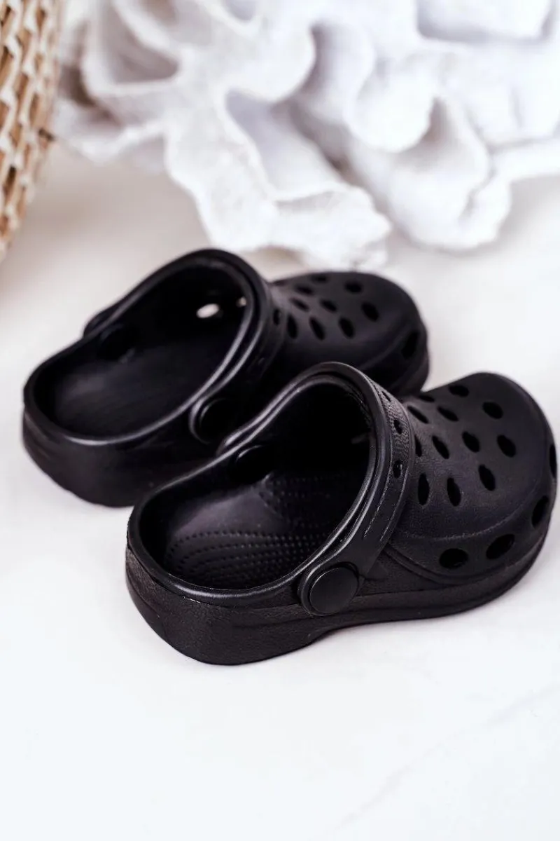 Chłopięce|Dziewczęce>Boto Klapki Dziecięce Piankowe Kroksy Czarne Lucas