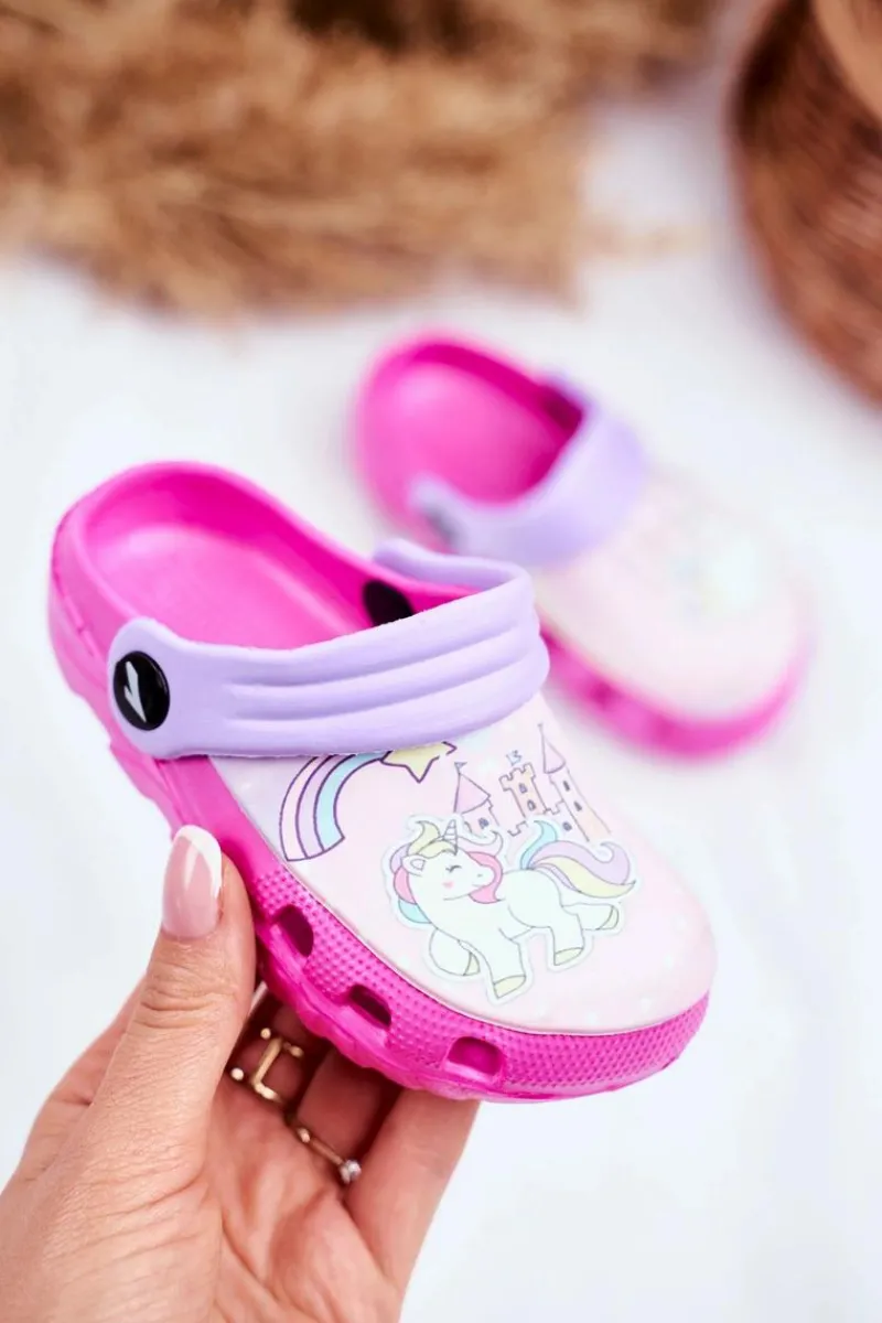 Boto Klapki Dziecięce Piankowe Kroksy Różowe Kucyki Pony