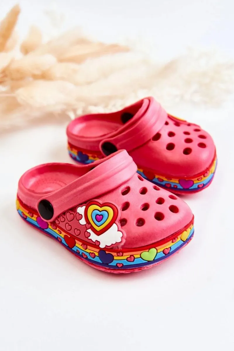 Hot Klapki Dziecięce Piankowe Kroksy Czerwone Charie Dzieci Dziewczęce