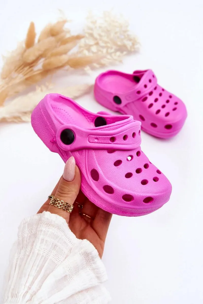 Hot Klapki Dziecięce Piankowe Ciemnoróżowe Lucas Dzieci Chłopięce|Dziewczęce