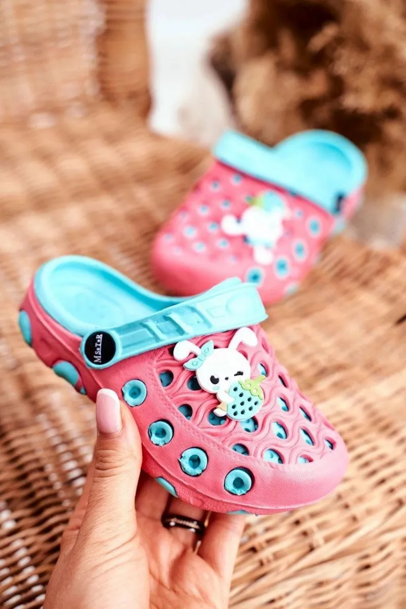 Dziewczęce>Boto Klapki Dziecięce Piankowe Kroksy Czerwone Królik Zoë