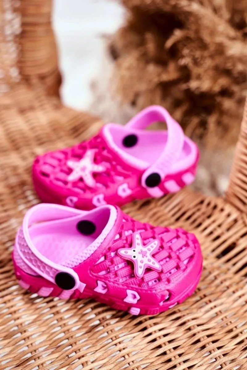 Boto Klapki Dziecięce Piankowe Kroksy Różowe Rozgwiazda