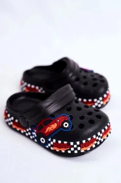 Chłopięce>Boto Klapki Dziecięce Piankowe Kroksy Czarne Road Racing