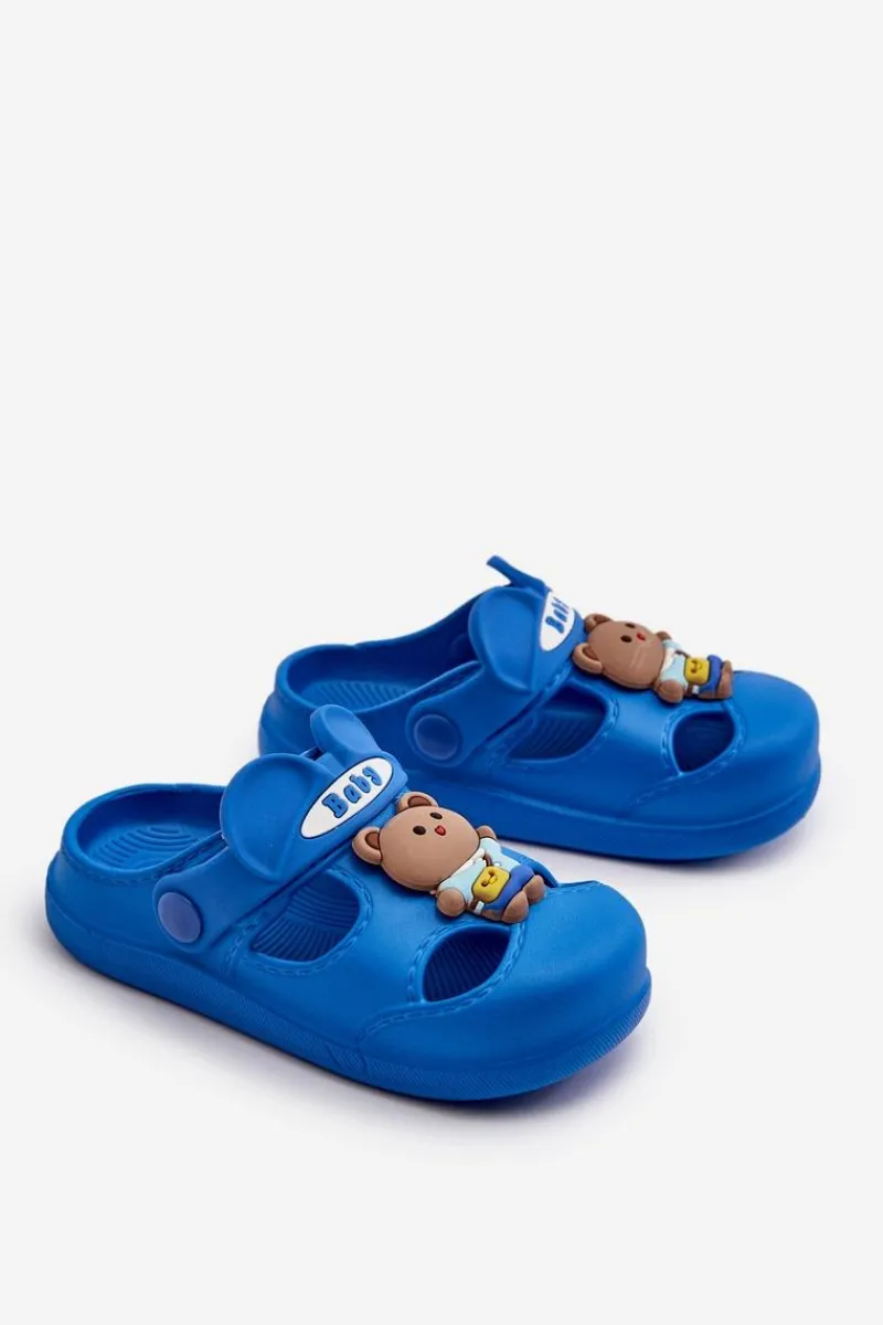Chłopięce|Dziewczęce>Boto Klapki Dziecięce Piankowe Z Ozdobą e Opleja Niebieski