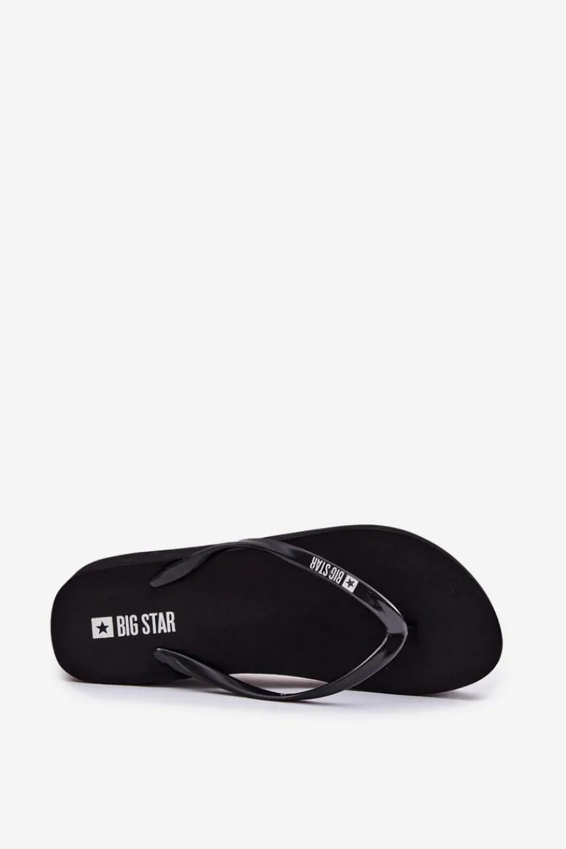 Clearance Klapki Japonki Damskie Na Koturnie Big Star RR274A549 Czarne Damskie Klapki Na Koturnie|Klapki Sportowe