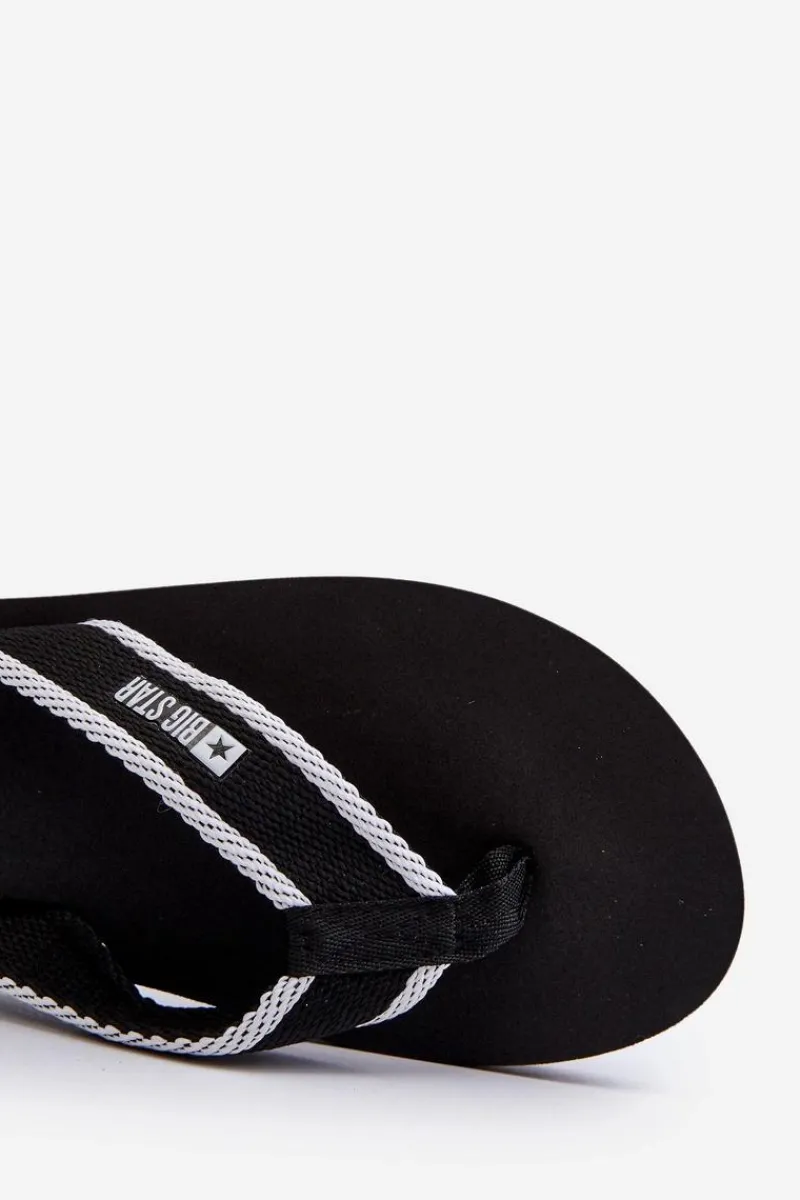 Best Big Star Shoes Klapki Japonki Męskie Big Star NN174621 Czarne