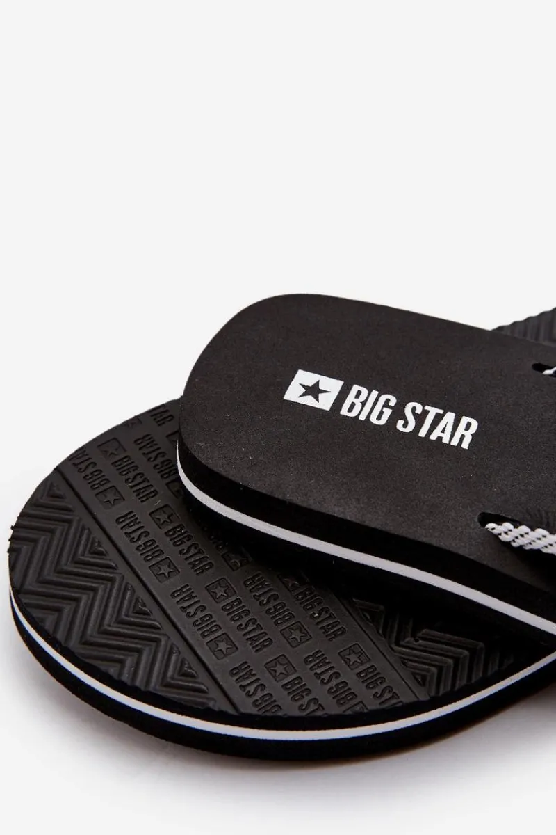 Best Big Star Shoes Klapki Japonki Męskie Big Star NN174621 Czarne