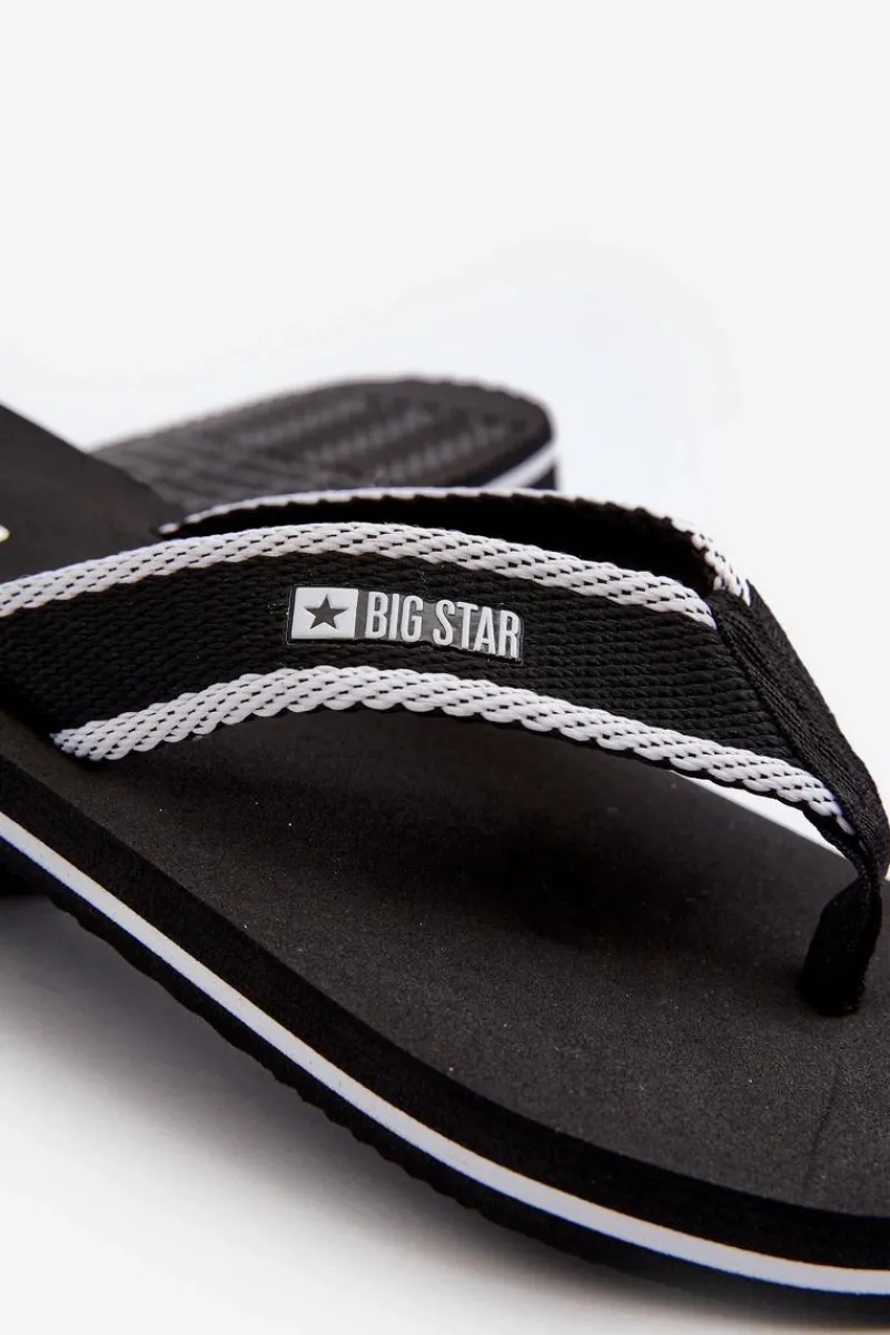 Best Big Star Shoes Klapki Japonki Męskie Big Star NN174621 Czarne