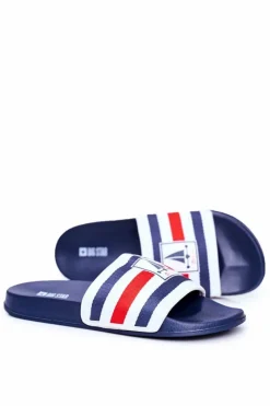 Discount Big Star Shoes Klapki Męskie Big Star Granatowe DD174691