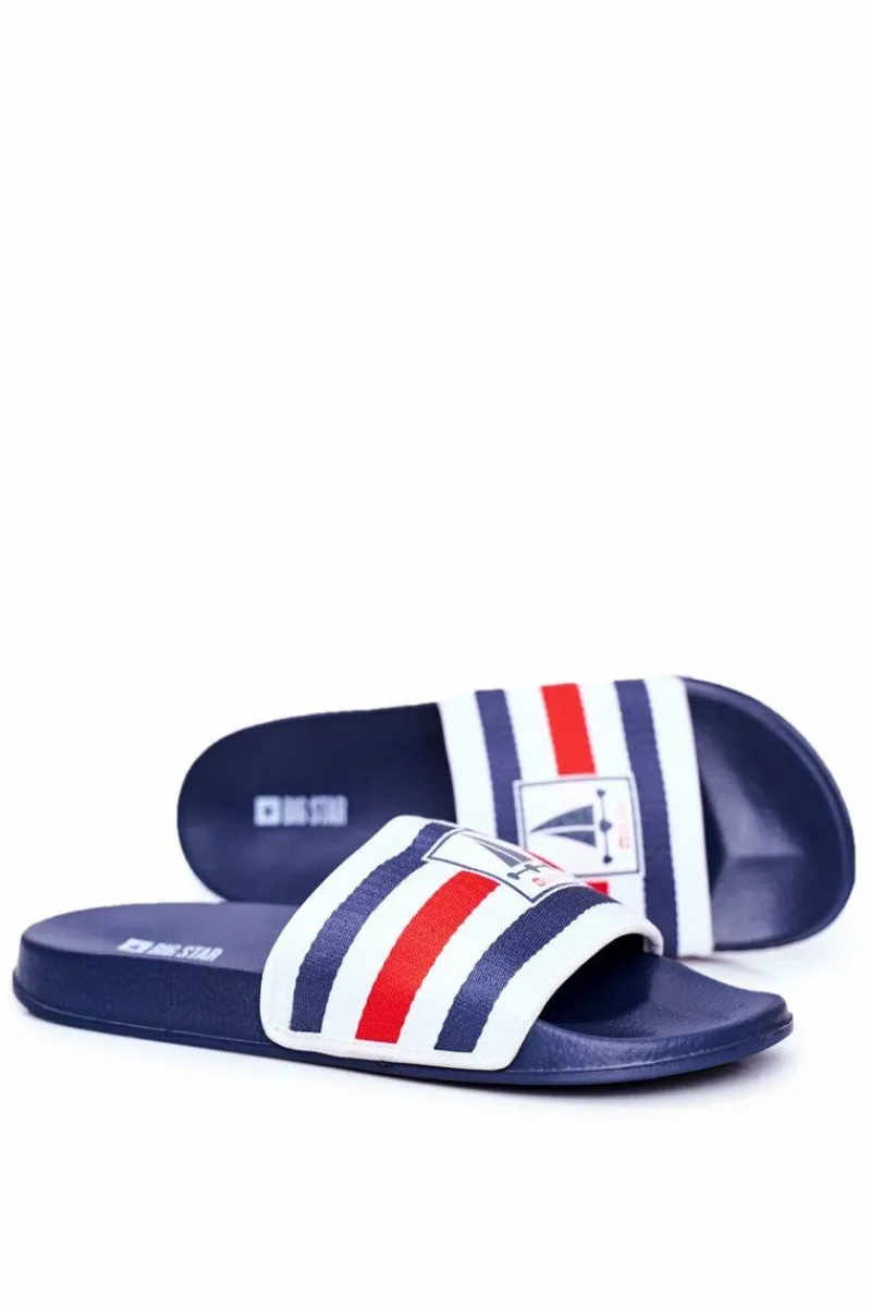 Discount Big Star Shoes Klapki Męskie Big Star Granatowe DD174691