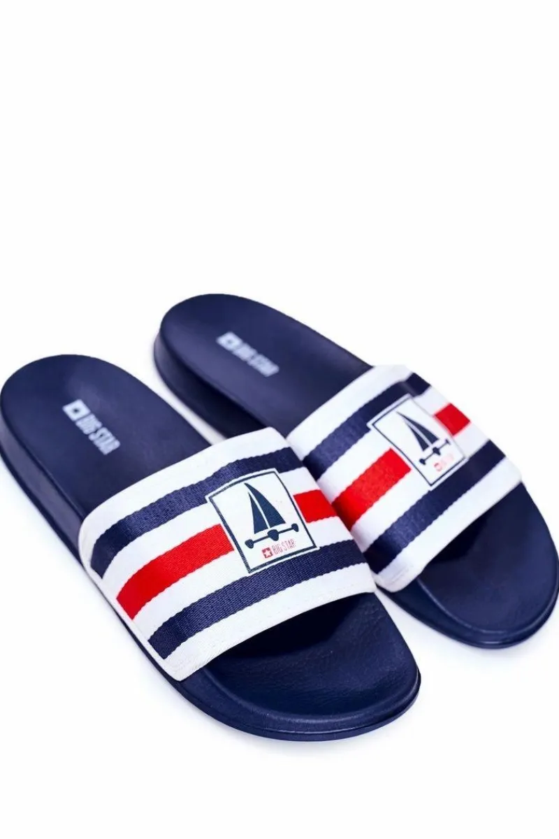 Discount Big Star Shoes Klapki Męskie Big Star Granatowe DD174691