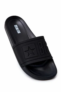 Online Big Star Shoes Klapki Męskie Big Star Gumowe Czarne DD174690 Czarny