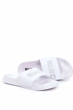 Clearance Big Star Shoes Klapki Męskie Big Star Gumowe Białe GG174935