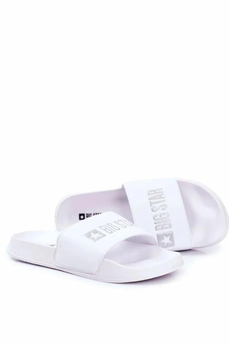 Clearance Big Star Shoes Klapki Męskie Big Star Gumowe Białe GG174935