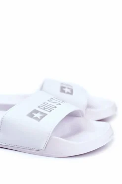Clearance Big Star Shoes Klapki Męskie Big Star Gumowe Białe GG174935