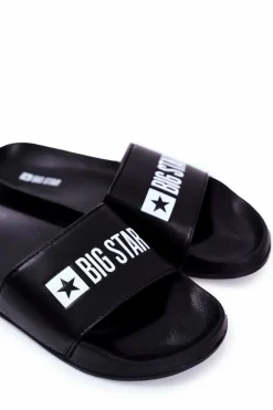 Klapki Męskie Big Star Gumowe Czarne Eko Skóra GG174931 Męskie Klapki Męskie Big Star|Klapki Męskie Klasyczne